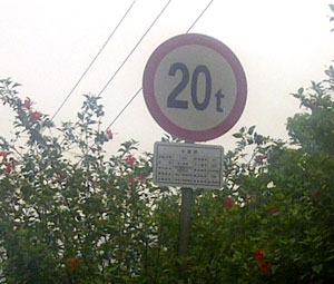 20t限重標(biāo)志牌